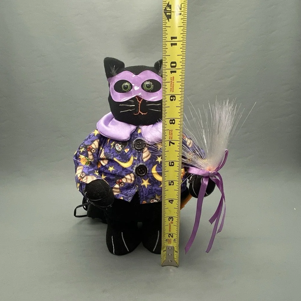 Vintage Halloween Fiber Optic Black Cat 12